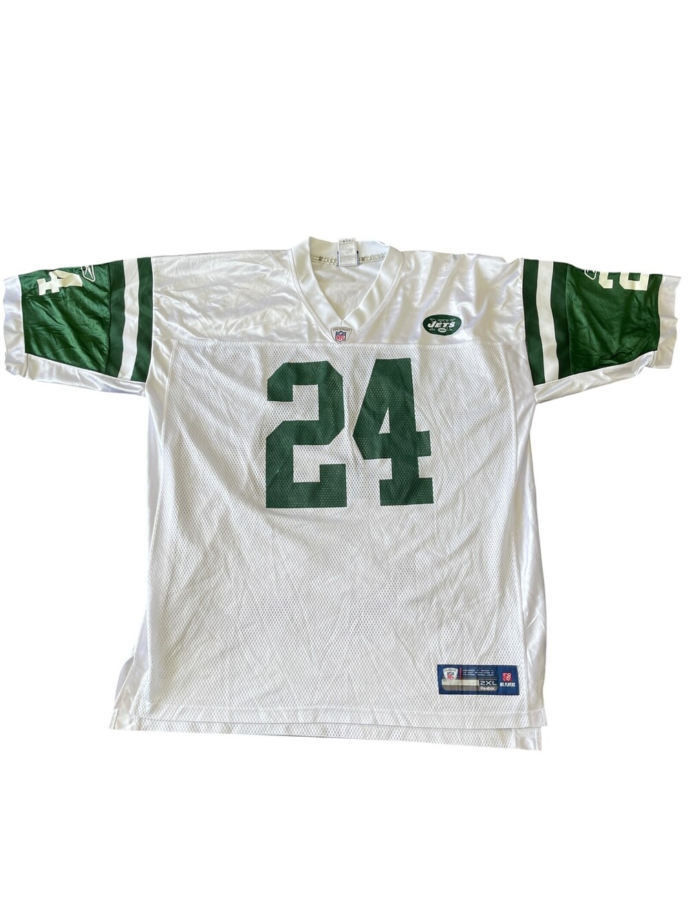 Vintage NFL Reebok On Field Darrelle Revis #24 New York Jets Jersey White 2XL